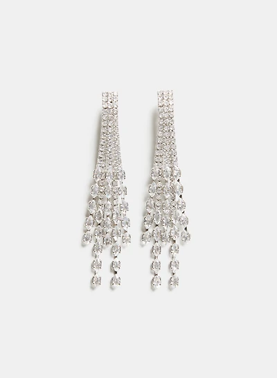 Cubic Zirconia Front Back Earrings