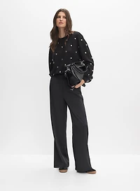 Embellished Crew Neck Top