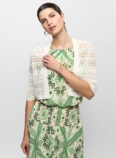 Pointelle Knit Bolero
