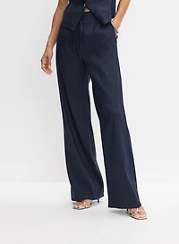 Pantalon large Soho en mélange de lin