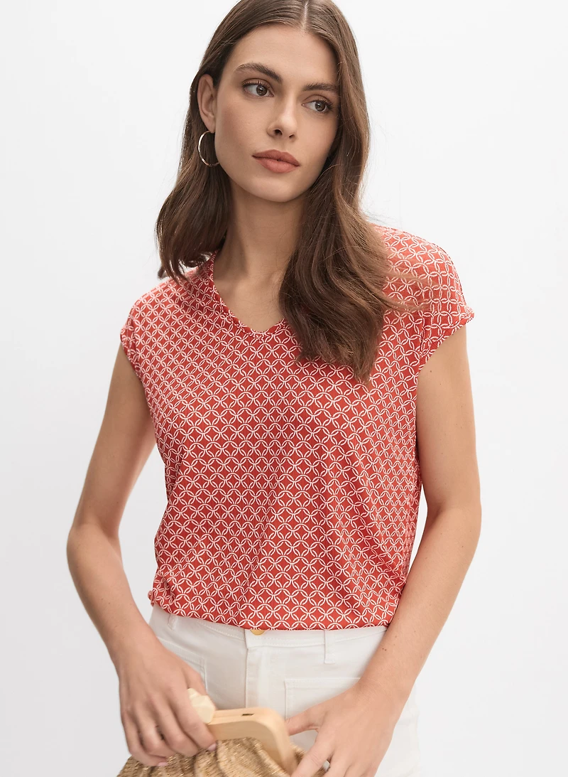 Geometric Print Top