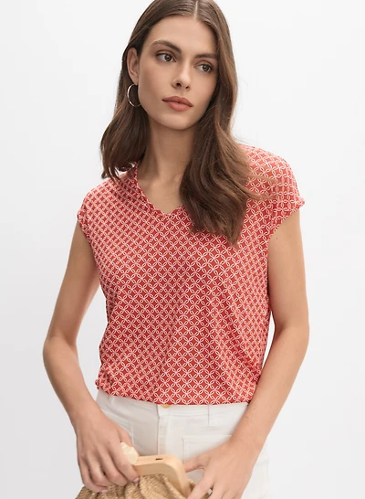Geometric Print Top