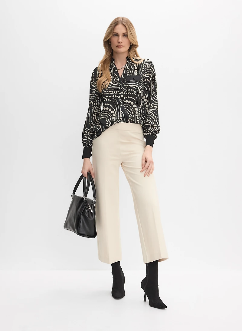 Mixed Dot Print Blouse