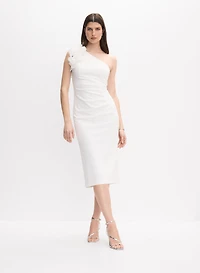 BA Nites - Ruffled Single-Shoulder Dress