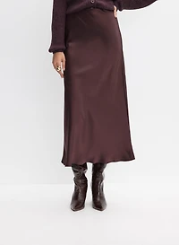 Pull-On Satin Skirt
