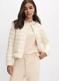 Manteau court matelassé à cristaux