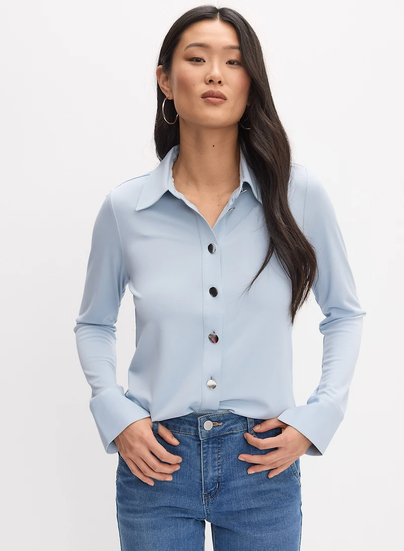 Haut boutonné en jersey