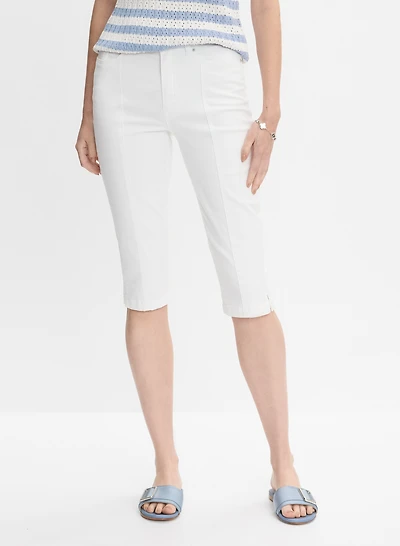 Denim Slim-Leg Capris