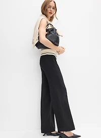Wide-Leg Trouser Pants