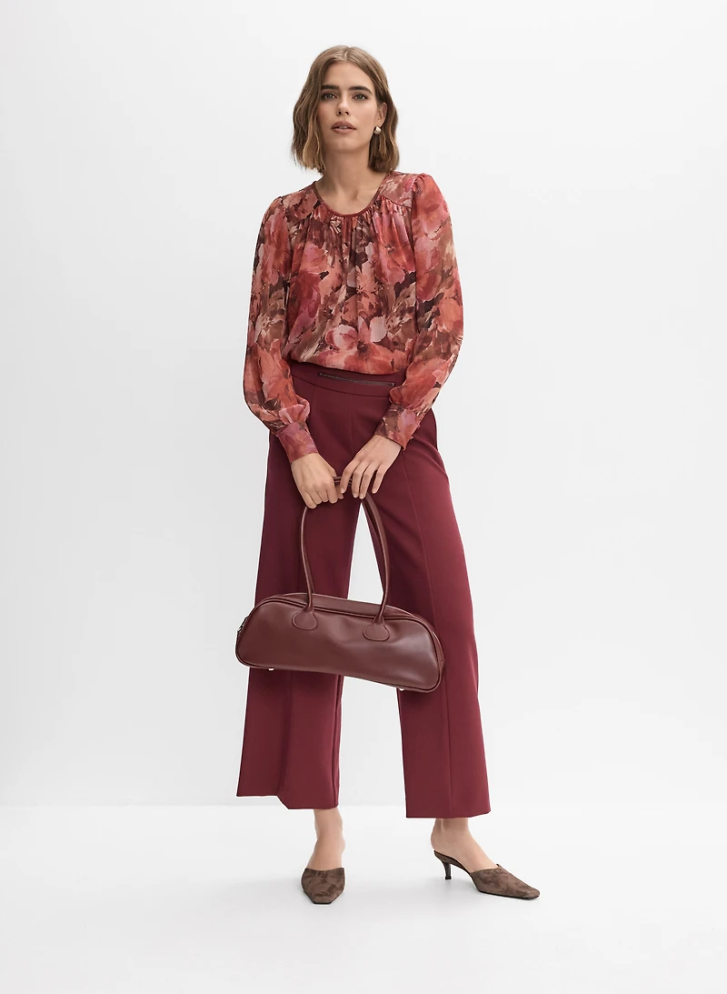 Zip Detail Culotte Pants
