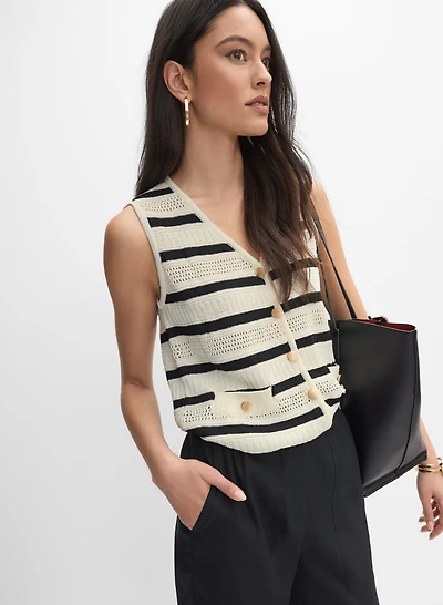 Striped Knit Vest