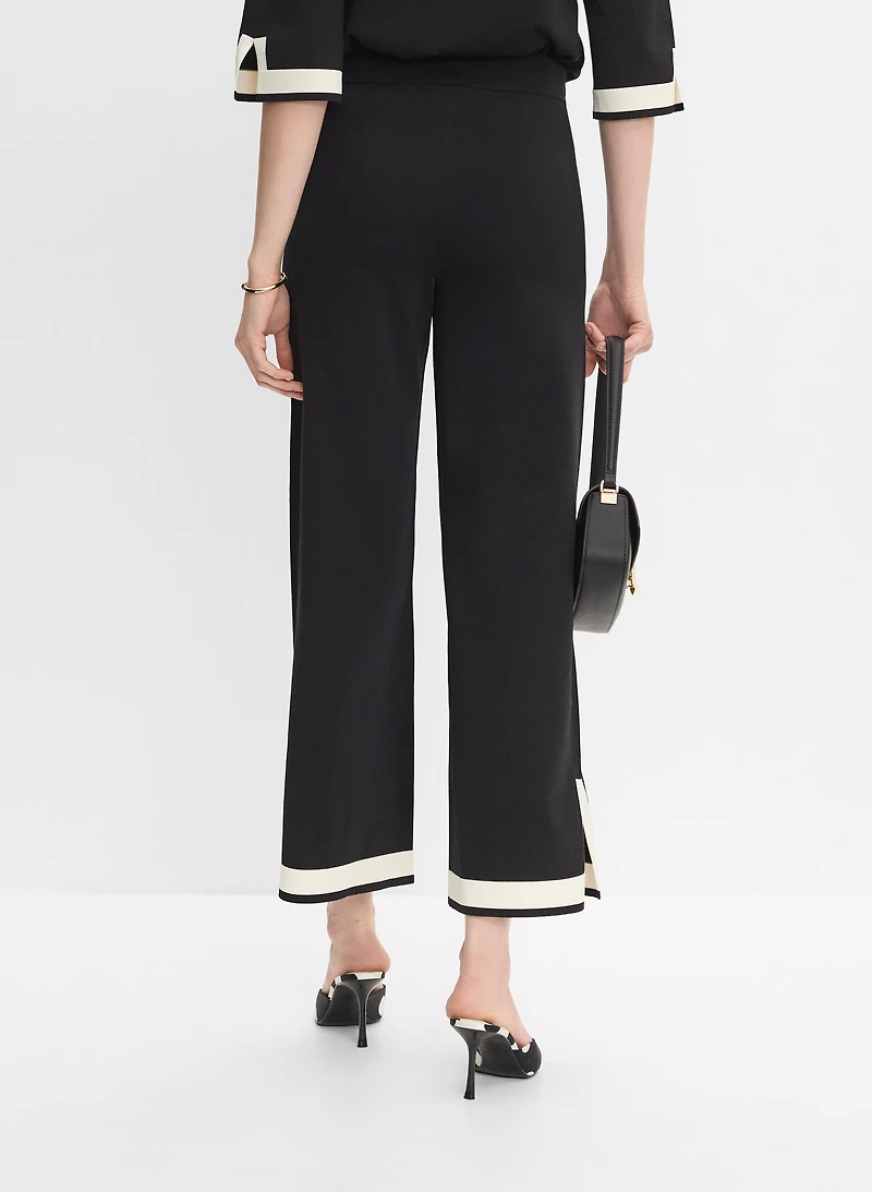 Joseph Ribkoff - Contrast Trim Wide-Leg Pants
