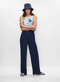 Blouse sans manches à chiffon imprimé
