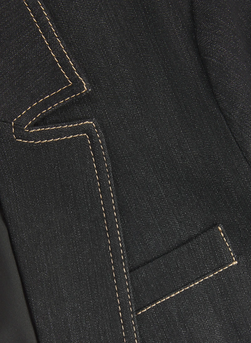 Denim Short-Sleeve Blazer