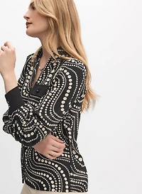 Mixed Dot Print Blouse
