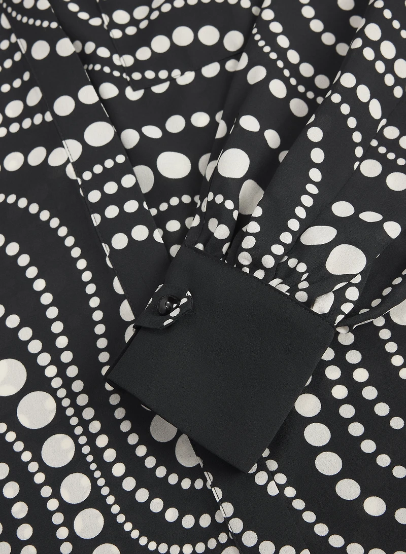 Mixed Dot Print Blouse