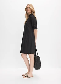 Robe-chemisier en mélange de lin