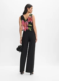 Joseph Ribkoff - Floral Chiffon Overlay Jumpsuit