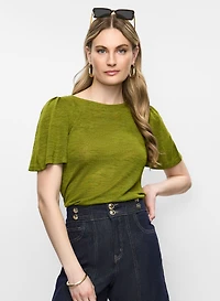 Short Flare Sleeve Top