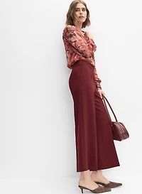 Zip Detail Culotte Pants