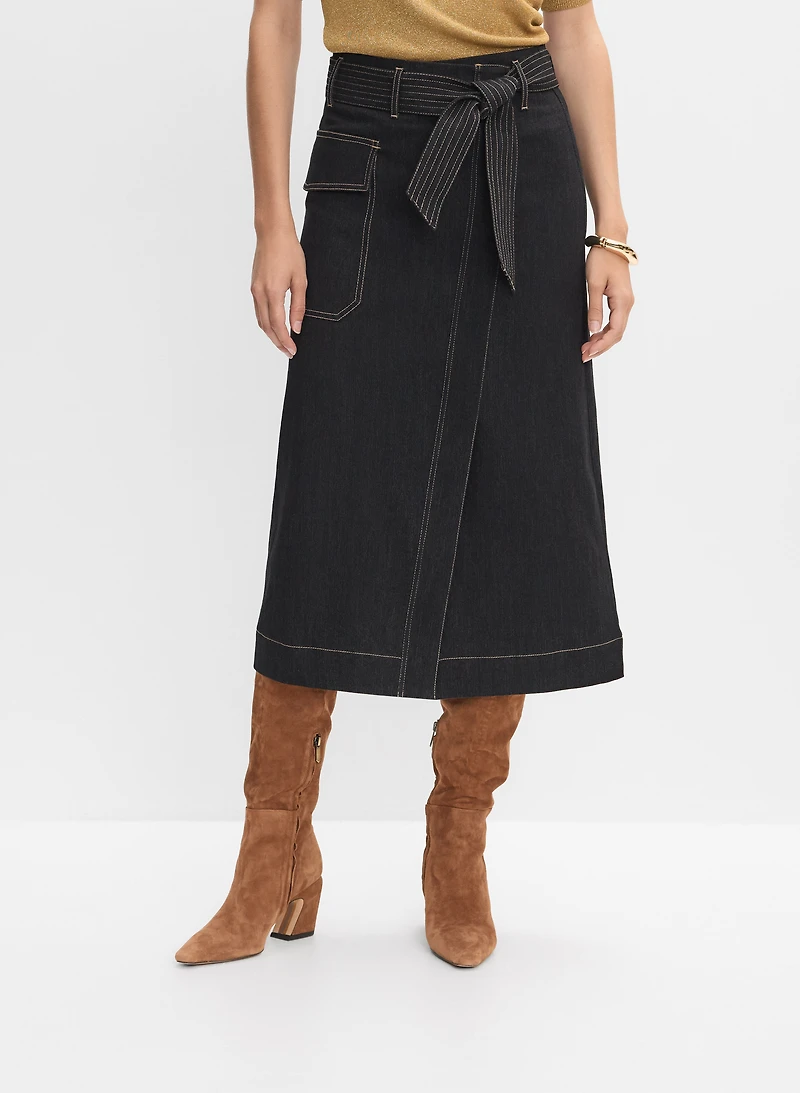 Denim Midi Skirt