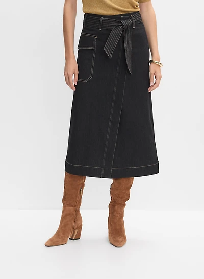 Denim Midi Skirt