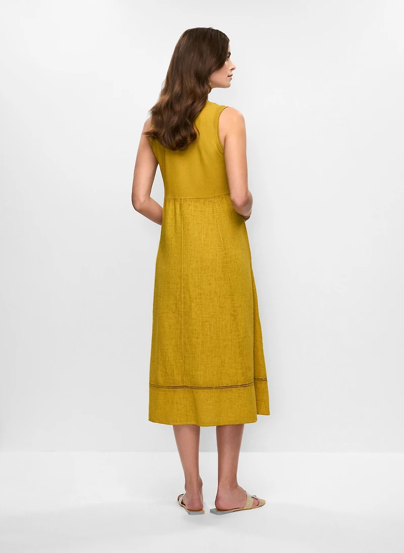 Sleeveless Linen-Blend Dress