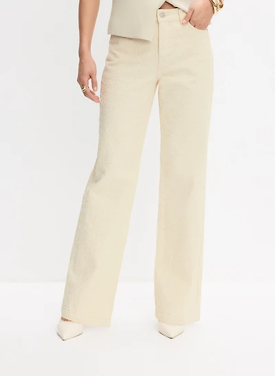 Jean texturé à jambe large