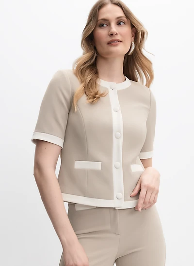 Colour Block Short Sleeve Jacket