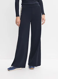 Pantalon large à bandes contrastantes