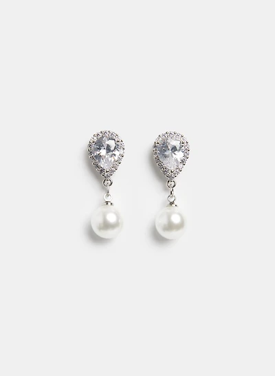 Crystal Pearl Drop Earrings