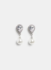 Crystal Pearl Drop Earrings
