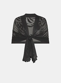 Sheer Leaf Motif Wrap
