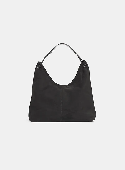 Sac besace en suède végane avec pochette