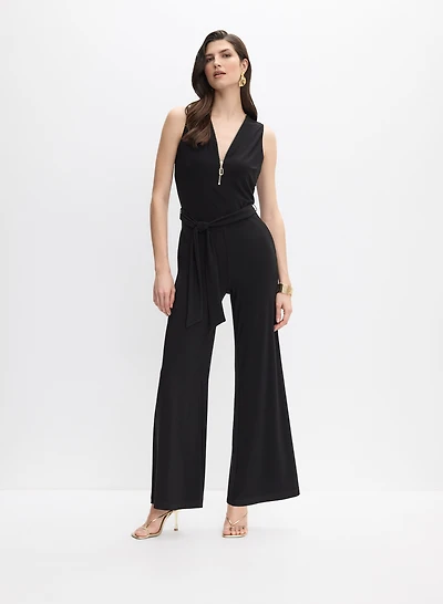 Jersey Half-Zip Jumpsuit