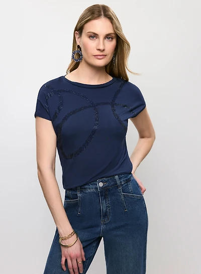Rhinestone Embellished T-Shirt