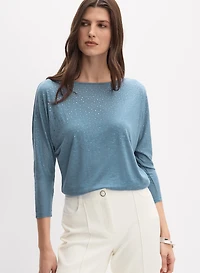 T-shirt orné à manches 3/4