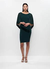 Joseph Ribkoff - Pleated Overlay Sheath Dress