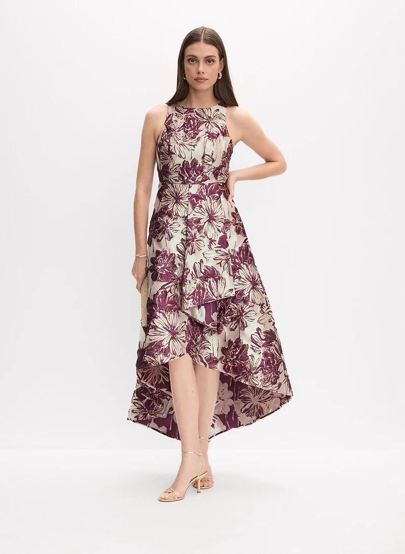 Jacquard Floral Midi Dress