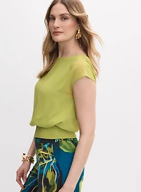 Blouse à mancherons en chiffon