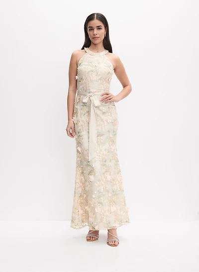 Floral Embroidered Lace Dress