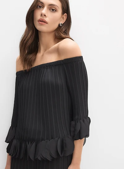 Joseph Ribkoff - Pleated Off-The-Shoulder Blouse