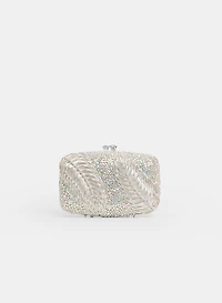Pochette en satin à cristaux