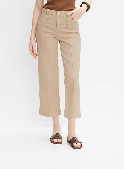 Wide-Leg Denim Capris