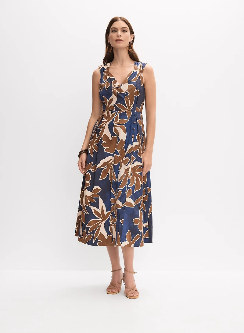 Robe midi à motif floral