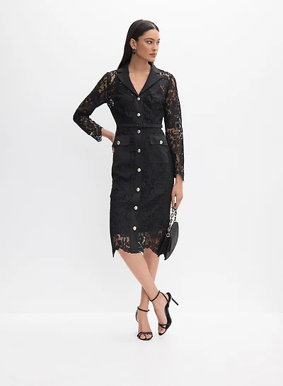 Robe chemisier en dentelle guipure