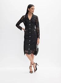 Robe chemisier en dentelle guipure