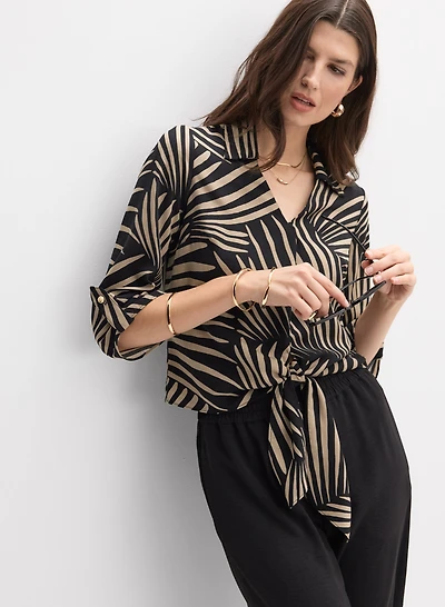 Joseph Ribkoff - Tropical Leaf Print Blouse