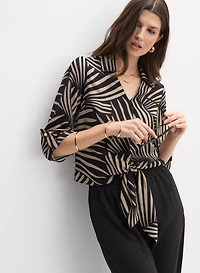 Joseph Ribkoff - Tropical Leaf Print Blouse