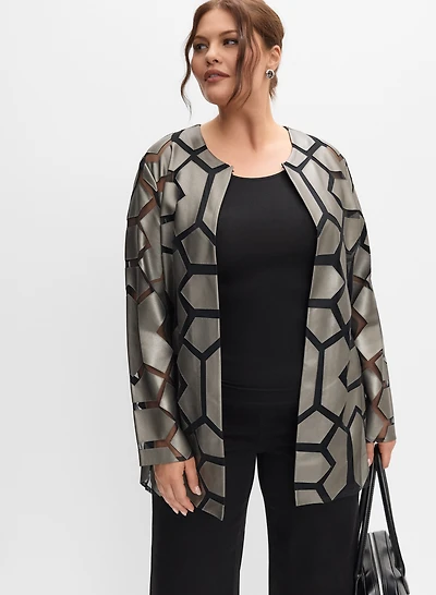 Joseph Ribkoff - Geometric Mesh Jacket